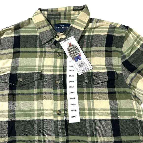 Lucky Brand Men's Flannel Green Plaid Size Small - Picture 9 of 10